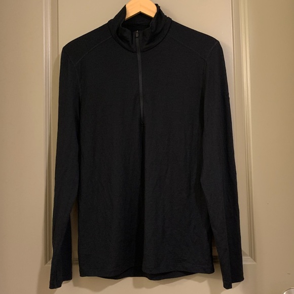 Icebreaker Men's Merino 200 Oasis Half Zip Thermal Long Sleeve Top Black Size M - Picture 4 of 15